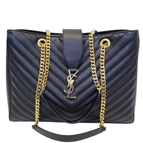 ysl black leather classic monogram large bag|yves saint laurent monogram bag.